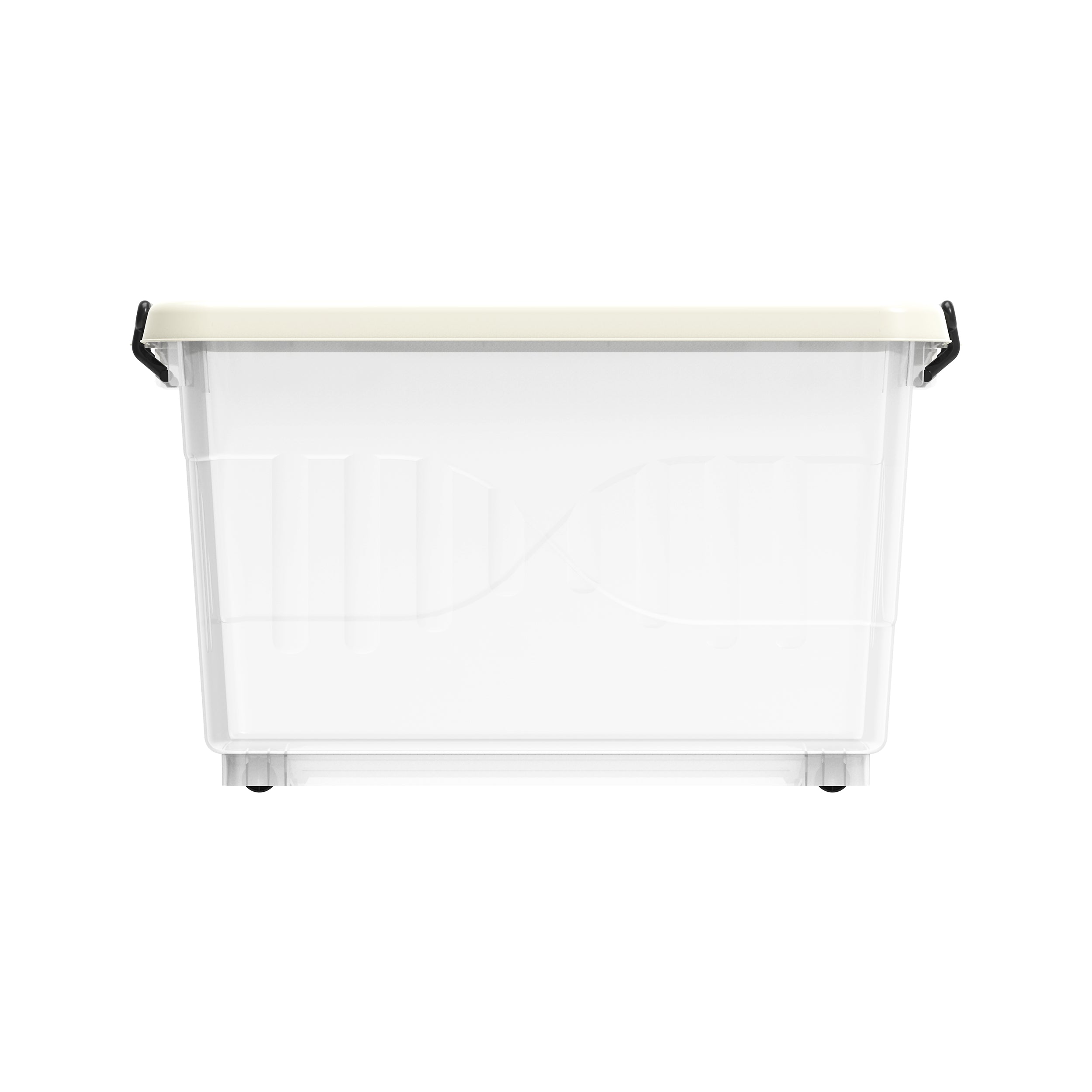 33L Clear Plastic Storage Box with Wheels & Lockable Lid