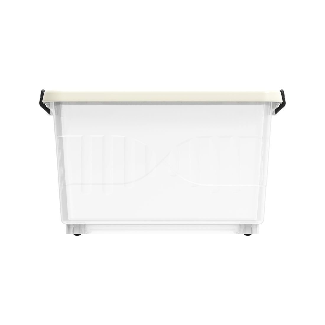 33L Clear Plastic Storage Box with Wheels & Lockable Lid