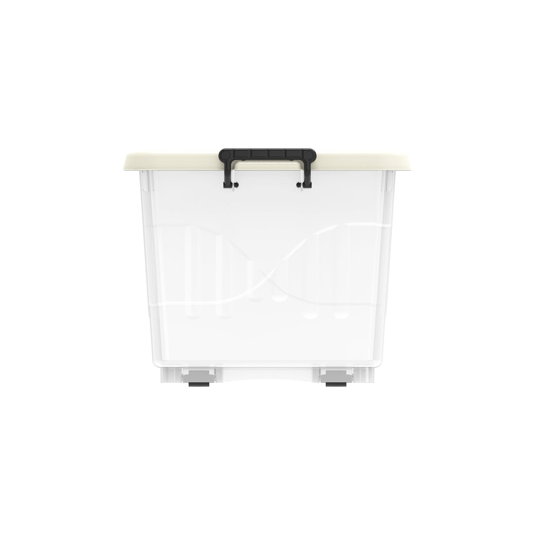 33L Clear Plastic Storage Box with Wheels & Lockable Lid