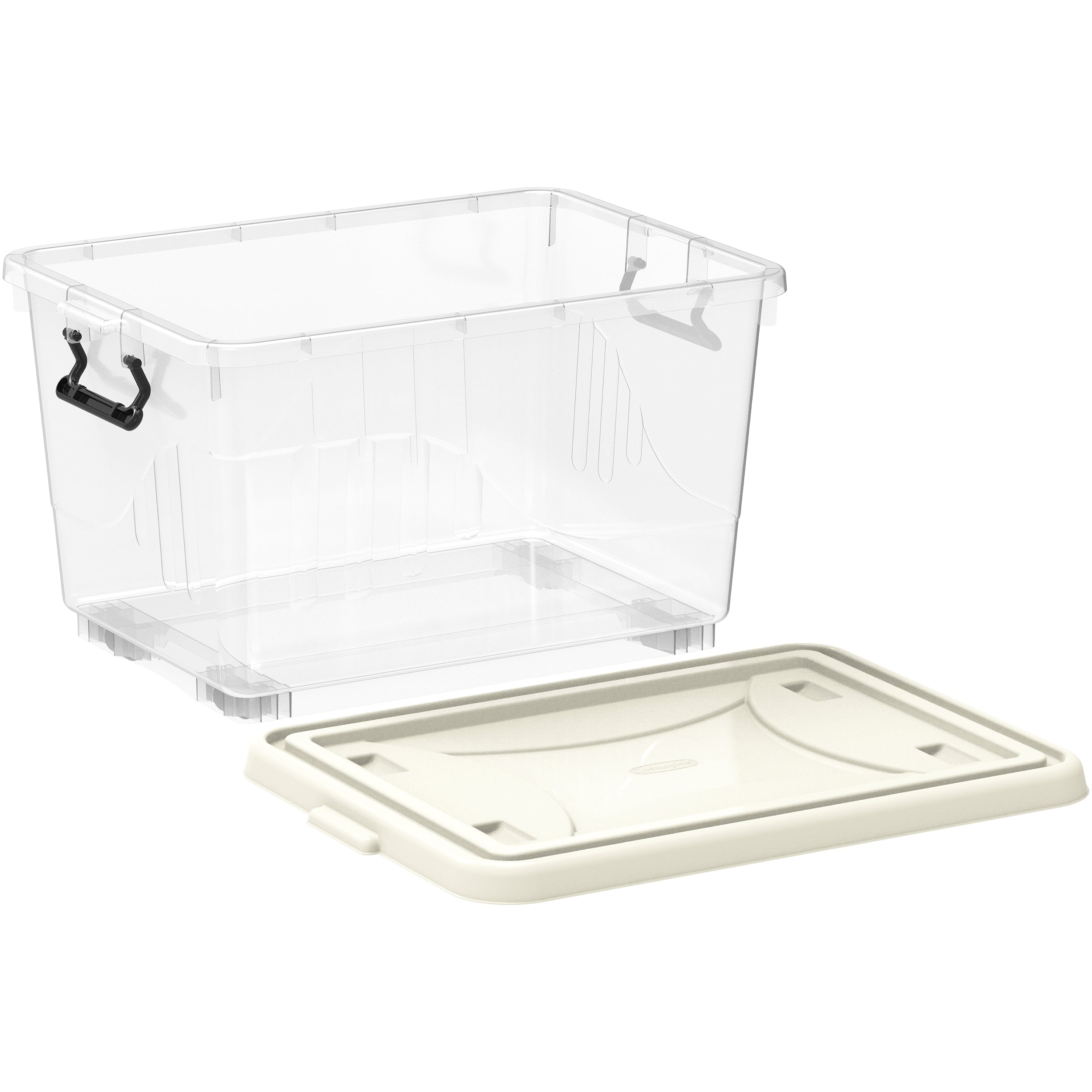 33L Clear Plastic Storage Box with Wheels & Lockable Lid