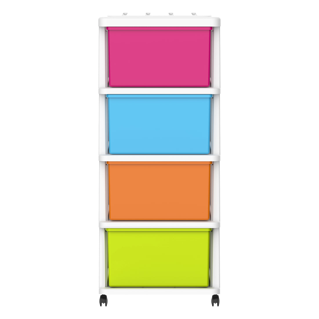 4 Tiers Storage Cabinet with Drawers & Wheels