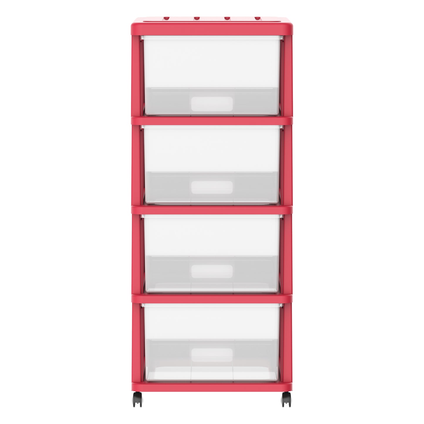 4 Tiers Storage Cabinet with Drawers & Wheels