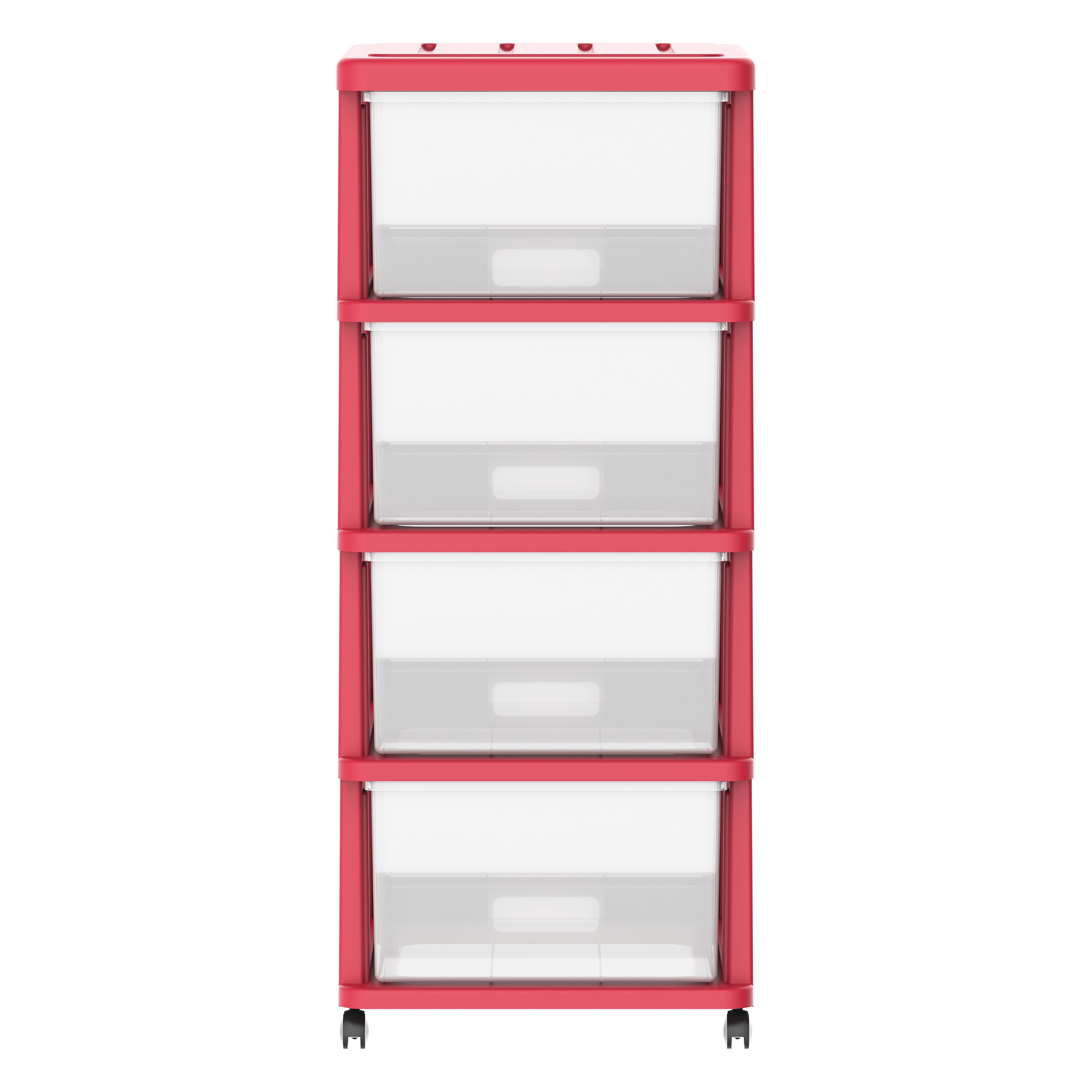 4 Tiers Storage Cabinet with Drawers & Wheels