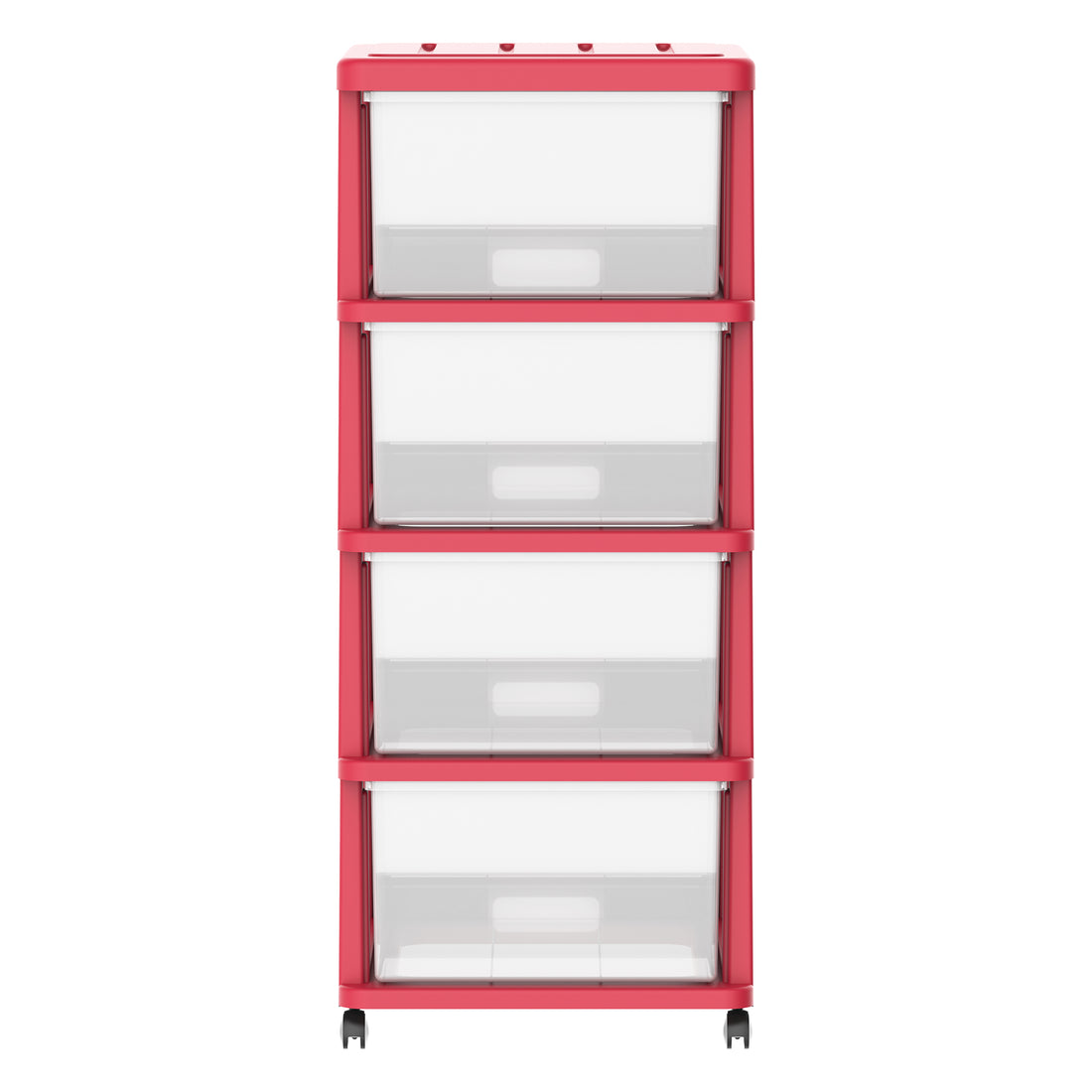 4 Tiers Storage Cabinet with Drawers & Wheels