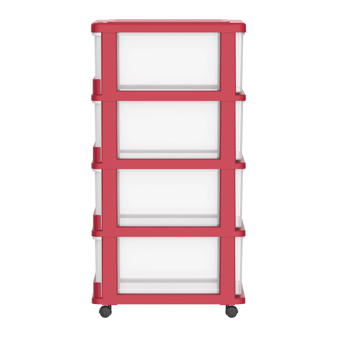 4 Tiers Storage Cabinet with Drawers & Wheels