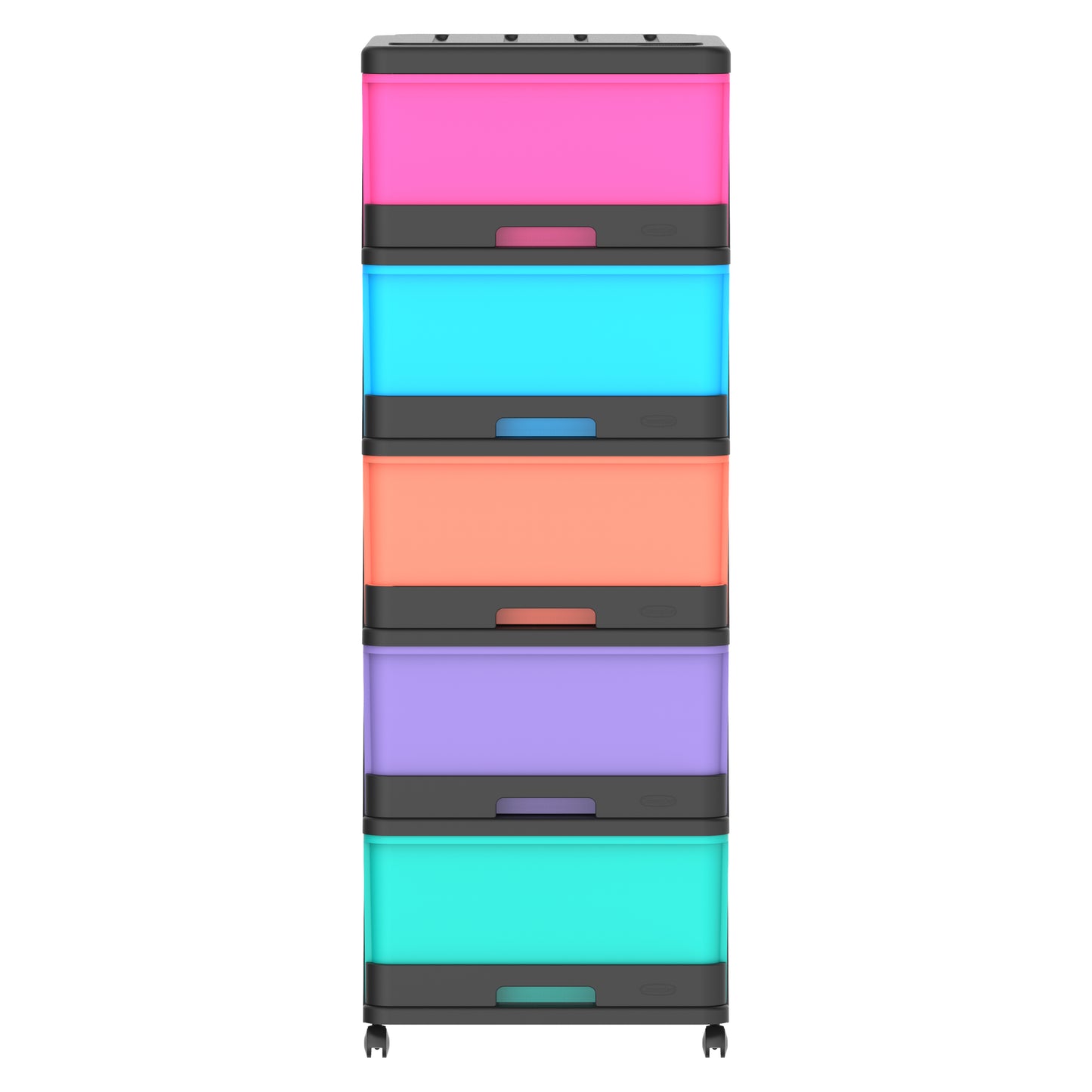 5 Tiers Storage Cabinet with Drawers & Wheels