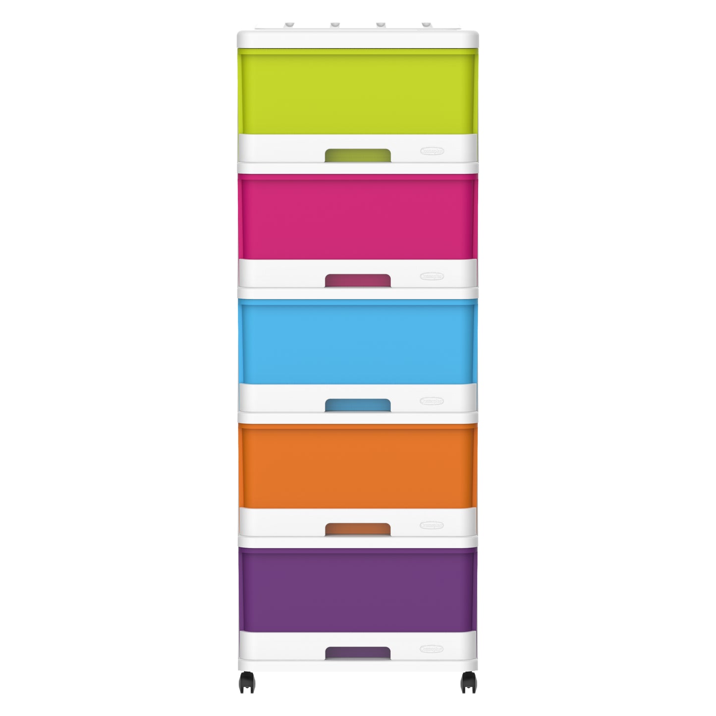 5 Tiers Storage Cabinet with Drawers & Wheels