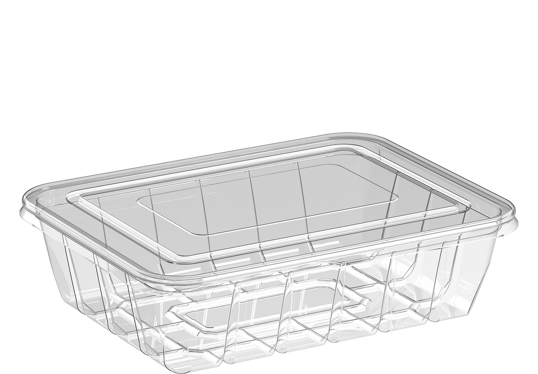 1250 ml Carton of 360 Clear UT225 Containers with Flat Lids
