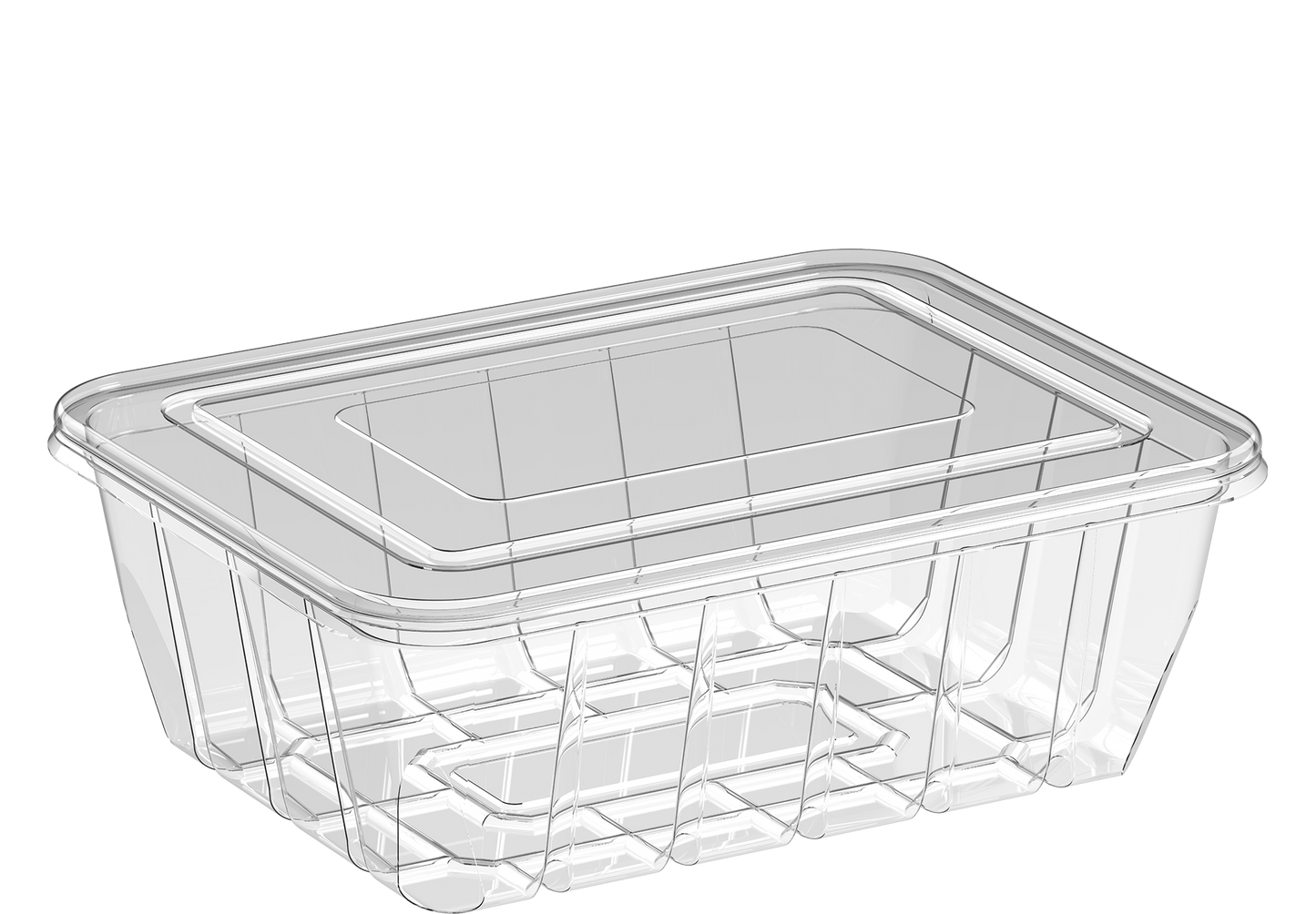 1600 ml Carton of 360 Clear UT300 Containers with Flat Lids