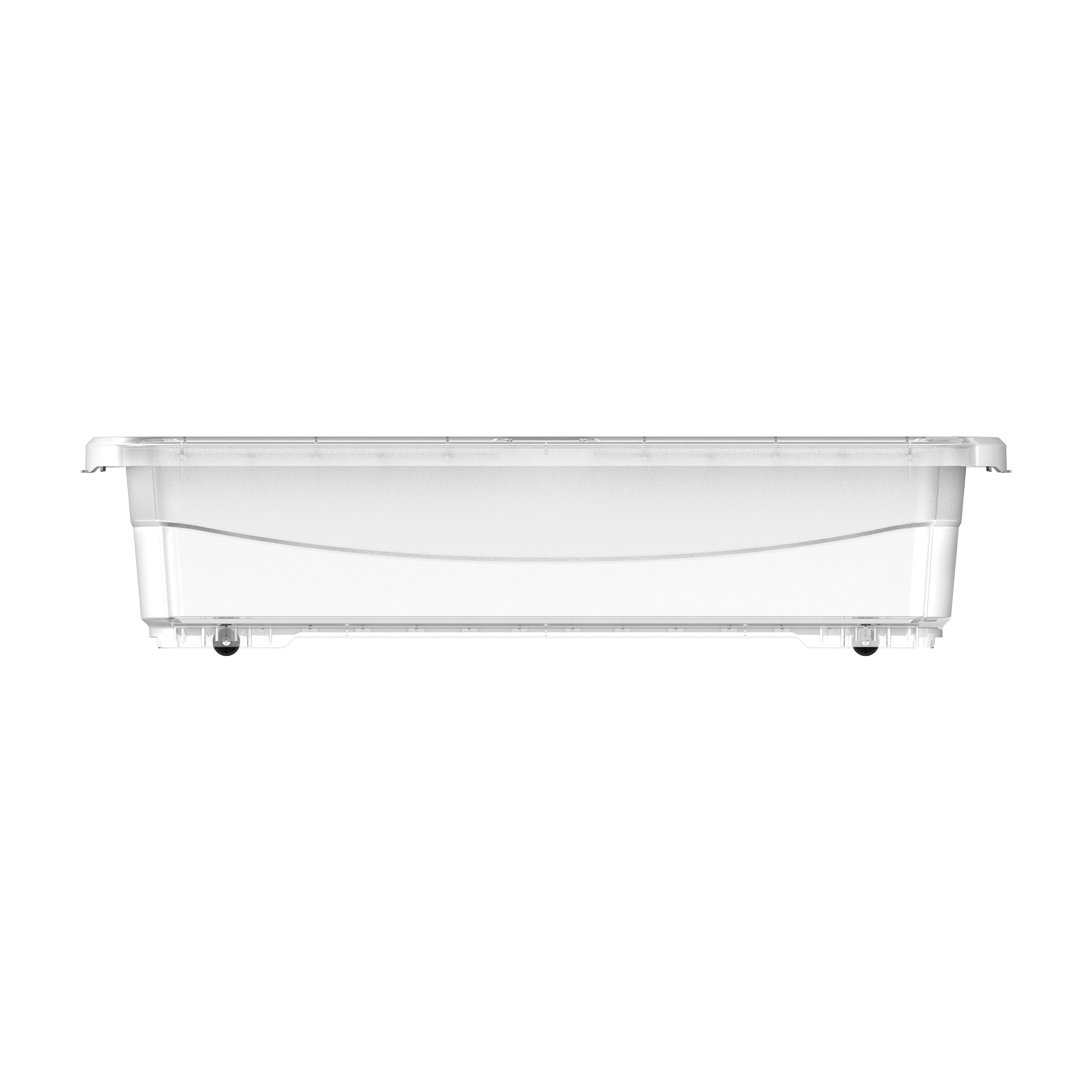 25L Clear Plastic Underbed Storage Box with Wheels & Lockable Lid