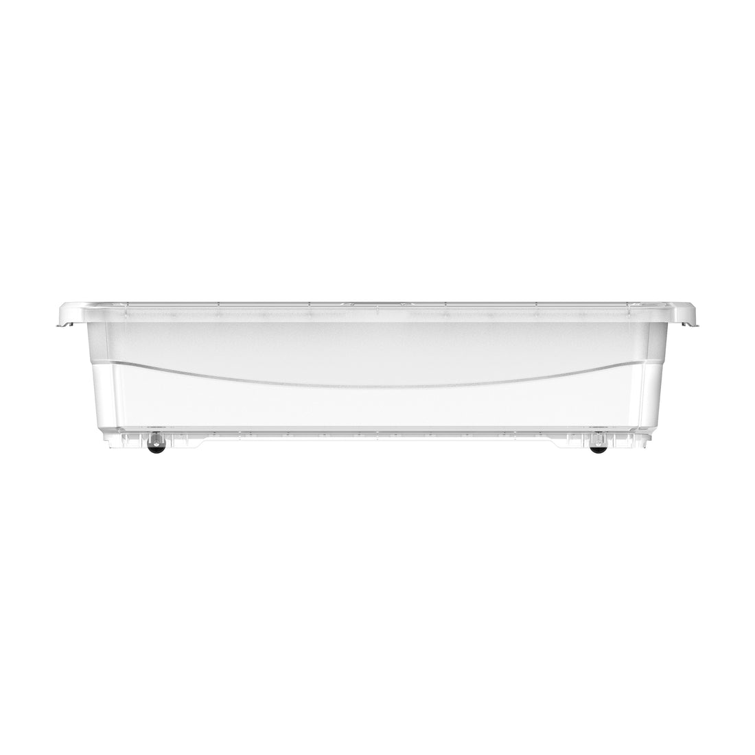 25L Clear Plastic Underbed Storage Box with Wheels & Lockable Lid