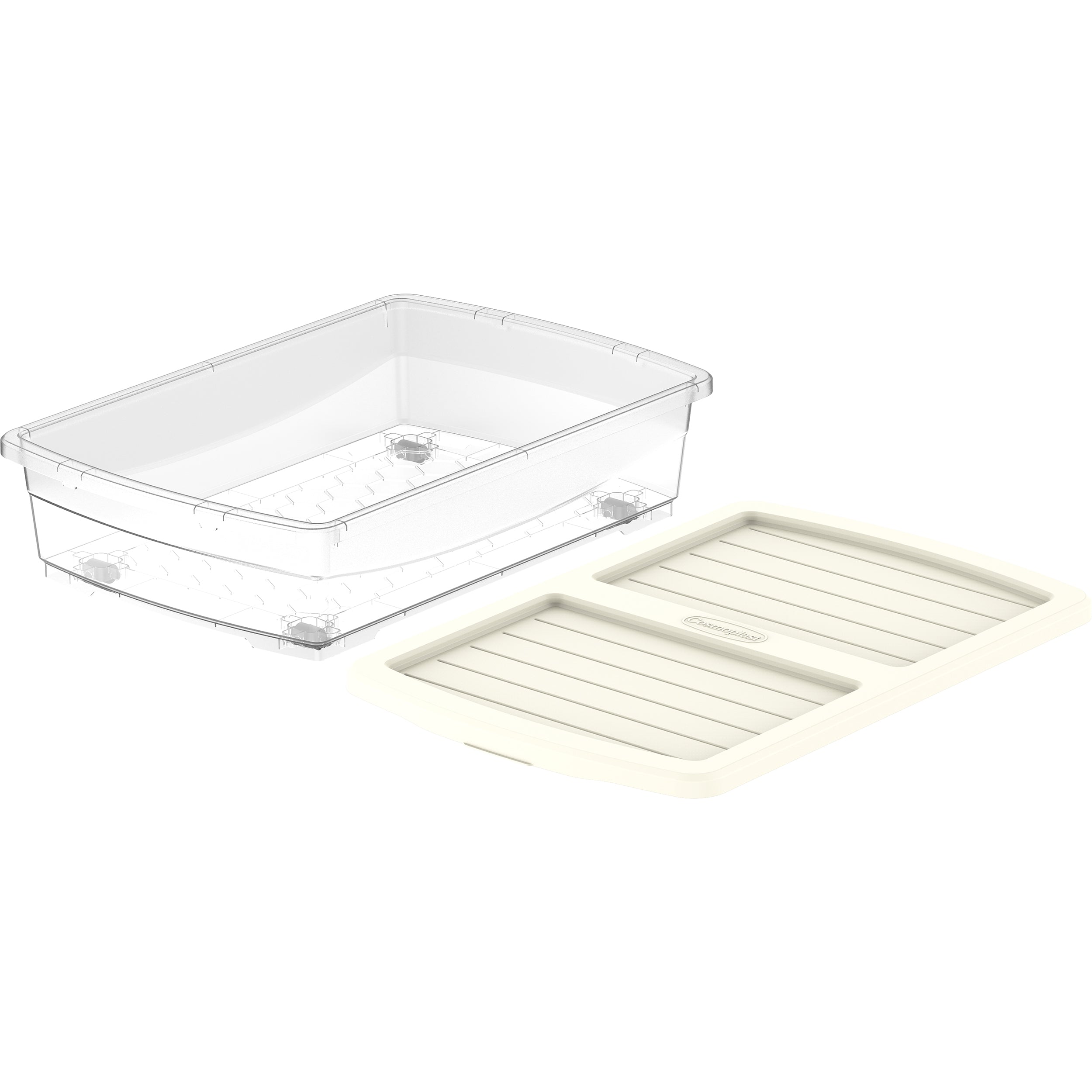 25L Clear Plastic Underbed Storage Box with Wheels & Lockable Lid