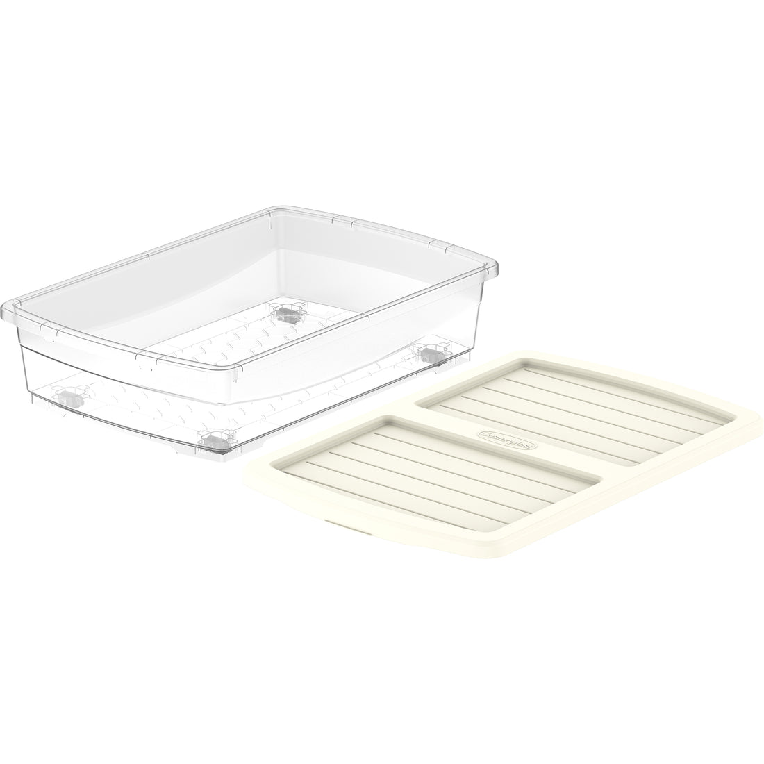 25L Clear Plastic Underbed Storage Box with Wheels & Lockable Lid