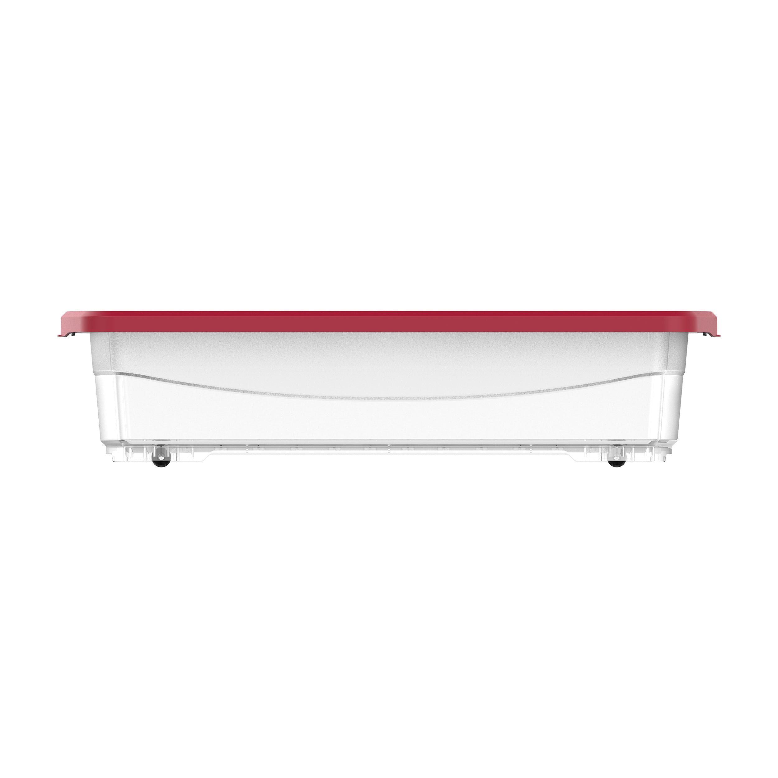 25L Clear Plastic Underbed Storage Box with Wheels & Lockable Lid