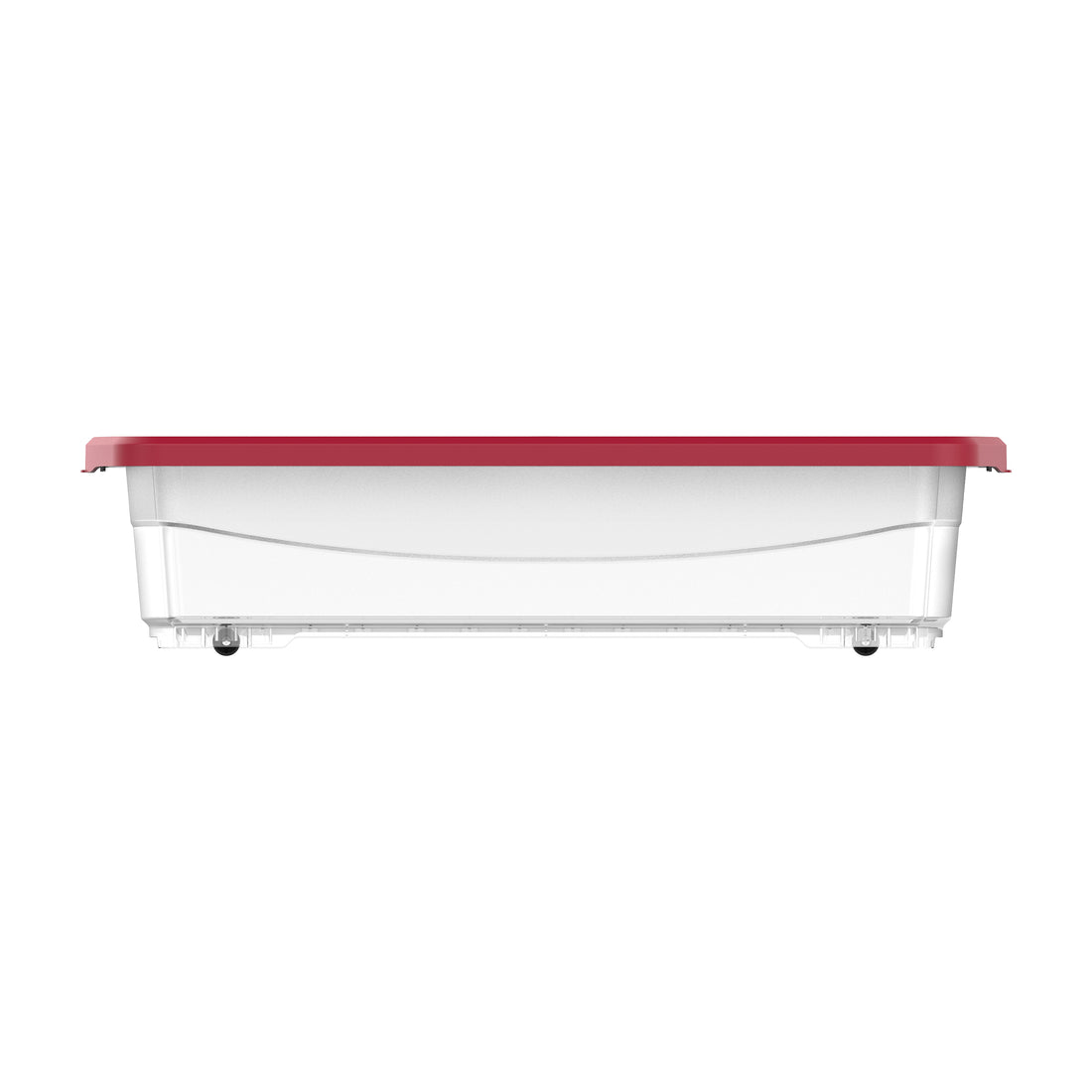 25L Clear Plastic Underbed Storage Box with Wheels & Lockable Lid
