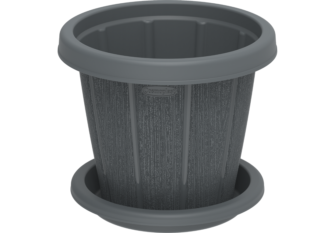 Cedargrain 6" Flowerpot with Tray